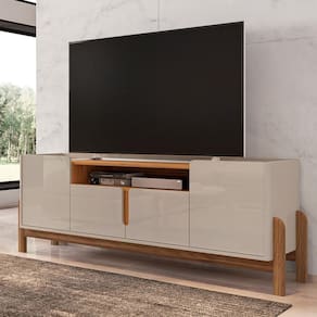 Rack para TV Sue Off White Cedro 4 Portas