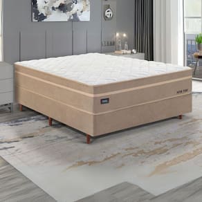 Cama Box Casal Molas Ensacadas Tecnologia Gel Sense,health Protection e Air Flow New York Bege