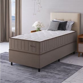 Conjunto Colchão Mola Ensacada e Base Box Solteiro 67x88x188cm Noha Yescasa Pérola