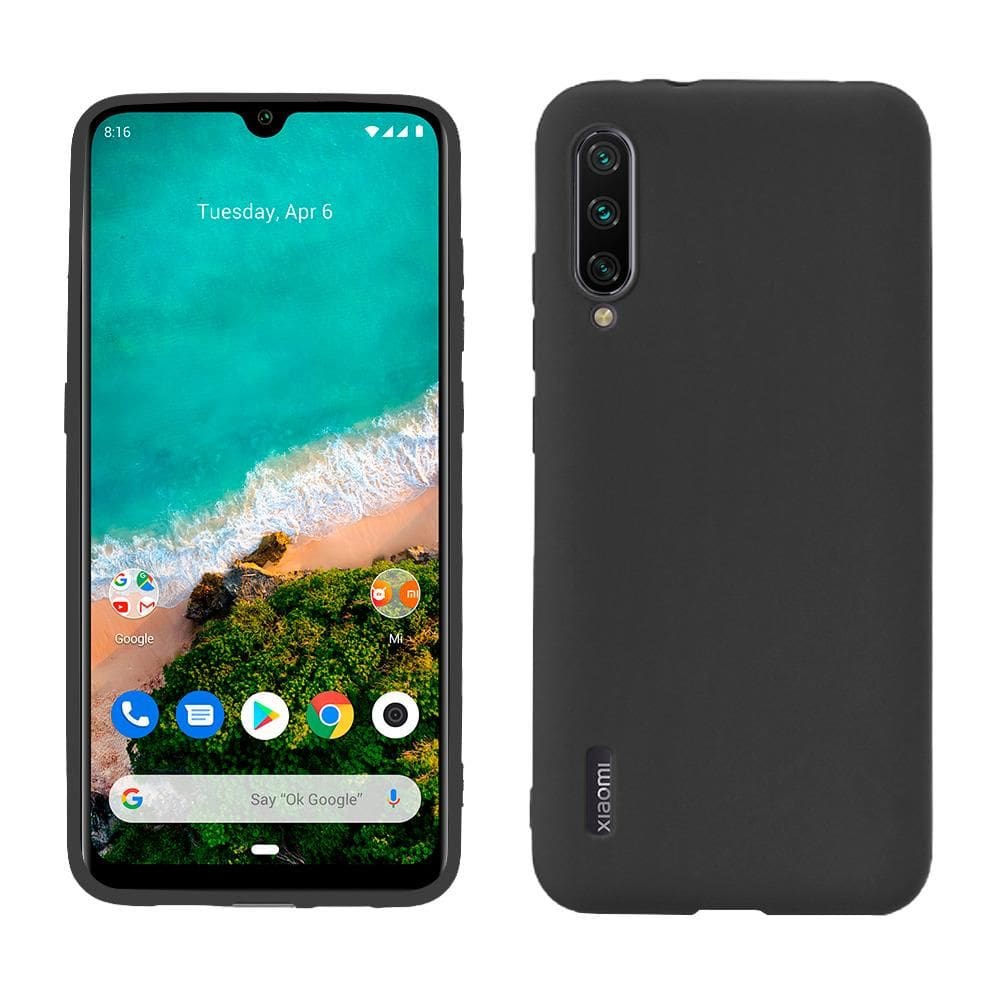 Capa Protetora Tpu Emborrachada Smartphone Xiaomi Mi A3, Preto Fosco