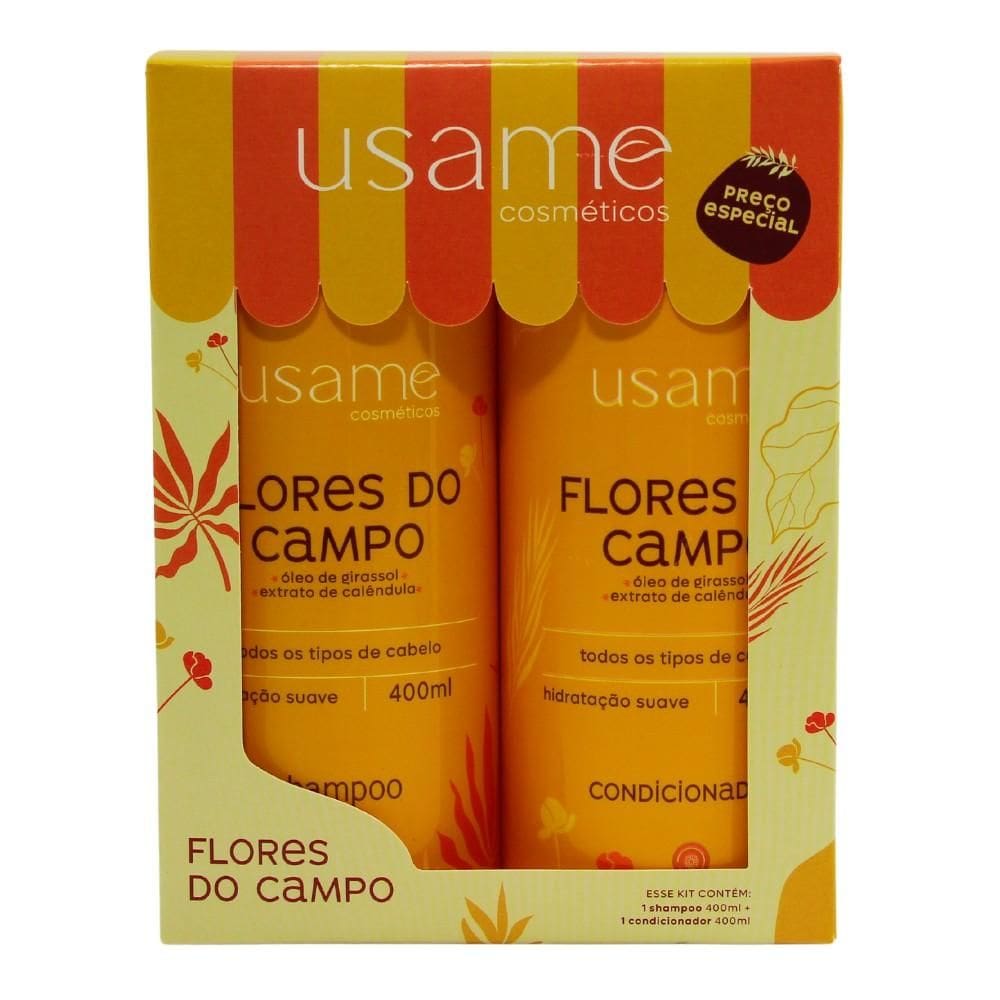 KIT Shampoo + Condicionador  USAME Flores do Campo - 400ml