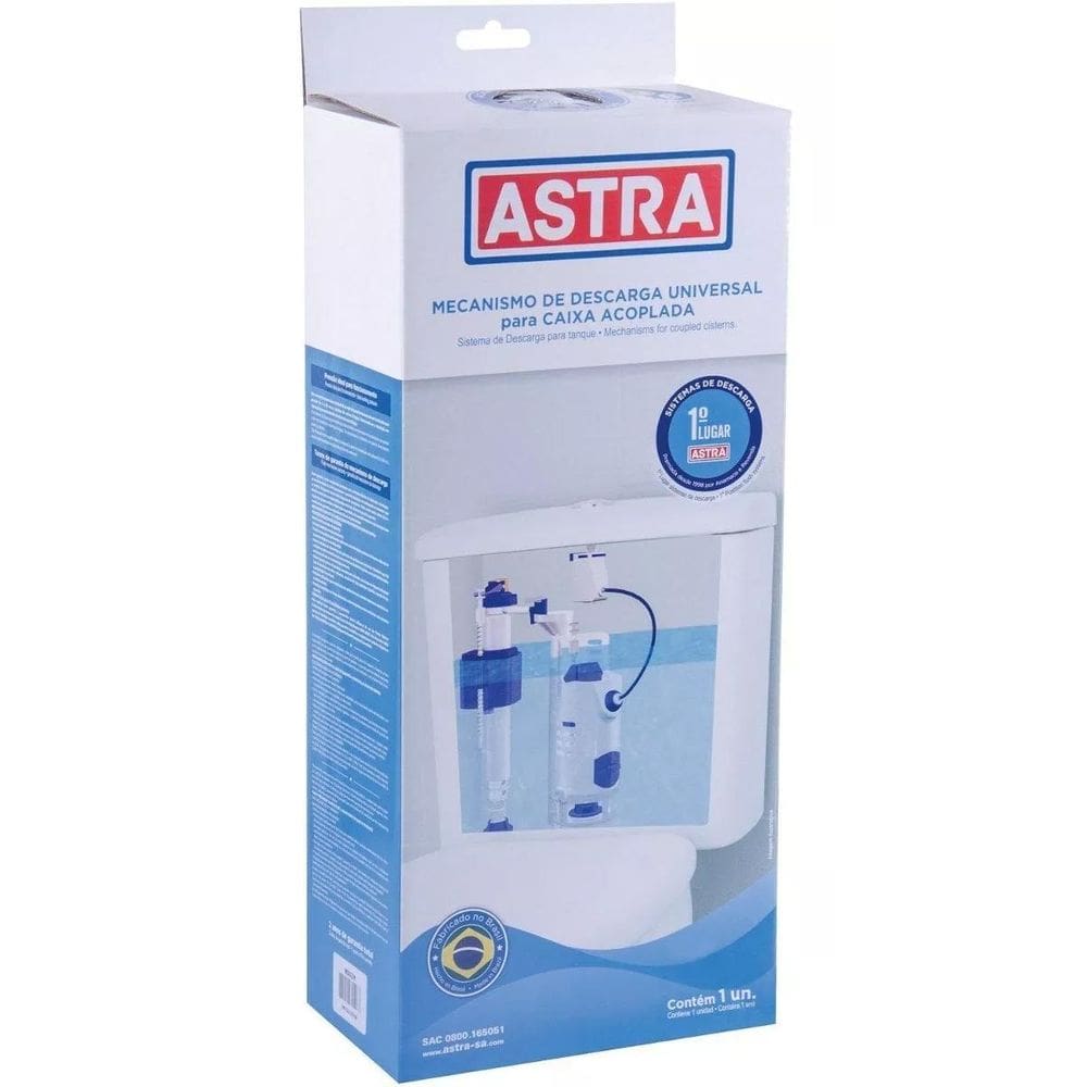 Mecanismo de Descarga Astra - HEU2 - Botão Duplo, Fixação