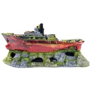Enfeite Resina Aquaria Barco Rebocador B-13 Para Aquário