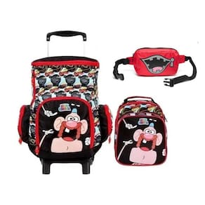 Kit Mochila De Rodinha + Lancheira + Pochete Titio Avô Uncle