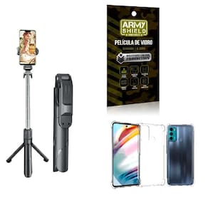 Kit Tripé De Selfie + Capinha Motorola G60 + Película 3D