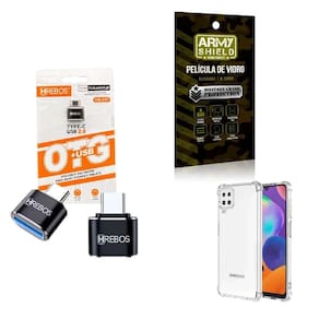 Kit Usb Para Tipo C + Capinha Samsung M62 + Película 3D