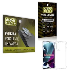 Película De Câmera E Tela Moto G200 + Capinha Anti Shock
