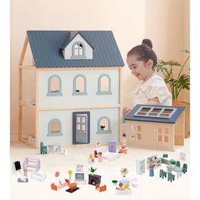 Casinha de bonecas de madeira Pair Pear 3 Story com acessórios 64 unidades 3+ Ye