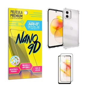 Kit Capinha Anti Shock Moto G73 + Película Indestrutível 9D