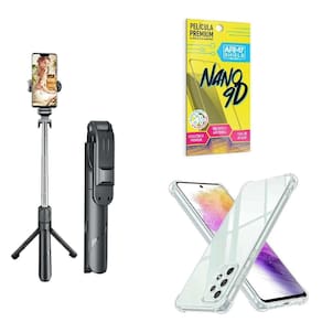 Kit Tripé De Selfie + Capinha Samsung A73 + Película 9D
