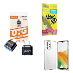 Kit Usb Para Tipo C + Capinha Samsung A33 + Película 9D