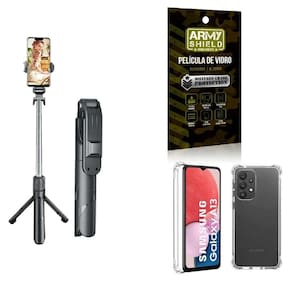 Kit Tripé De Selfie + Capinha Samsung A13 4G + Película 3D