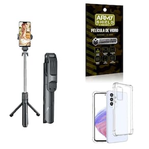 Kit Tripé De Selfie + Capinha Samsung A53 + Película 3D