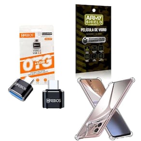 Kit Usb Para Tipo C + Capinha Motorola E22 + Película 3D