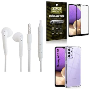 Capinha Samsung A32 5G + Fone De Ouvido + Película 3D Army