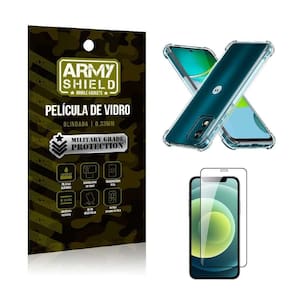 Capa Capinha Moto E13 Anti Shock + Película De Vidro 3D