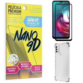 Capa Capinha Moto G30 Anti Shock + Película Nano Cerâmica 9D