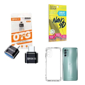 Kit Usb Para Tipo C + Capinha Motorola G62 + Película 9D