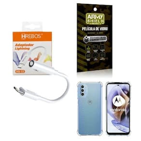 Capa Motorola G31 + Adaptador P2 Para Tipo C + Película 3D