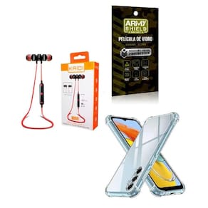 Kit Capinha Samsung M14 6.6 + Fone Esportivo E Película 3D