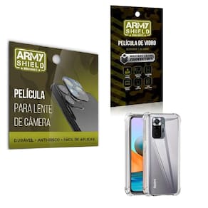 Kit Película De Câmera E Tela Mi Note 10 + Capinha Antishock
