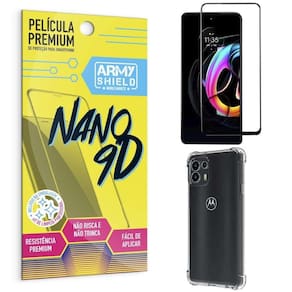 Capinha Moto Edge 20 Anti Shock + Película Nano Cerâmica 9D