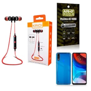 Kit Capa Motorola E7 Power + Fone Esportivo E Película 3D