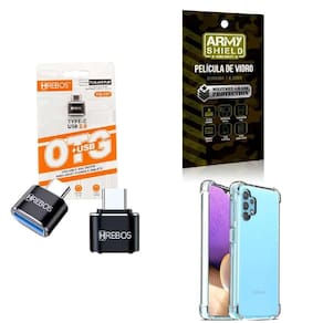 Kit Usb Para Tipo C + Capinha Samsung A32 5G + Película 3D