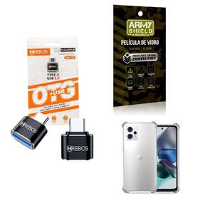 Kit Usb Para Tipo C + Capinha Motorola G23 + Película 3D