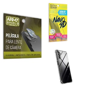 Kit Película De Câmera Samsung A04 S Com Capinha Anti Shock