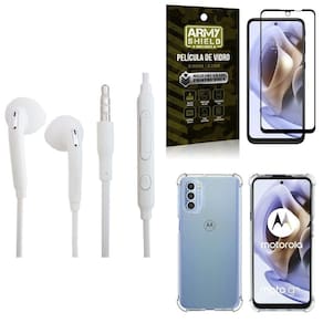 Capinha Moto G31 + Fone De Ouvido + Película 3D