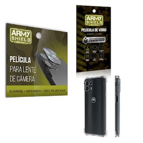 Película De Câmera E Tela Moto Edge 20 Pro E Capa Anti Shock