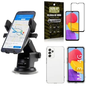 Capa Galaxy M13 + Suporte Veicular Automático + Película 3D