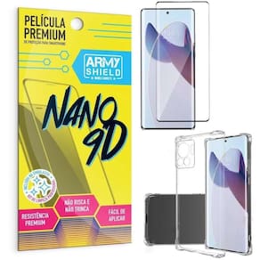 Capinha Moto Edge 30 Fusion Anti Shock + Película Nano 9D