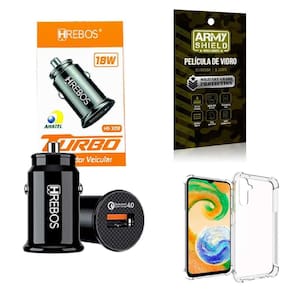 Capa Samsung A14 5G + Carregador Veicular Turb + Película 3D