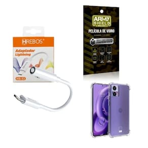 Capa Moto Edge30Fusion + Adaptador P2 Tipo C + Película 3D