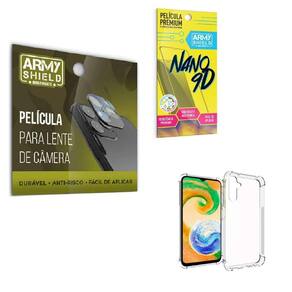 Película De Câmera Samsung A14 Com Capinha Anti Shock
