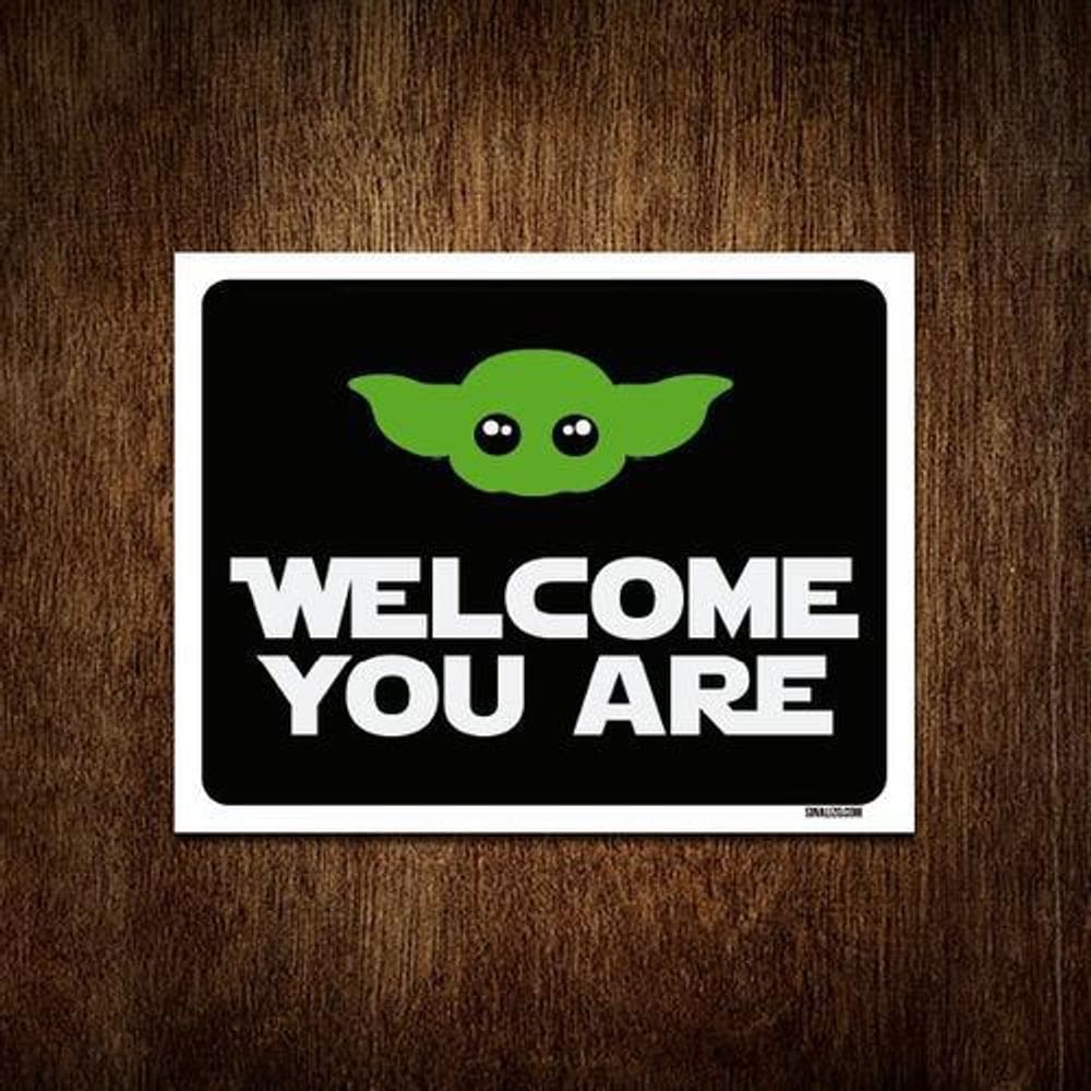 Placa Decorativa - Welcome You Are Bem Vindo 18X23
