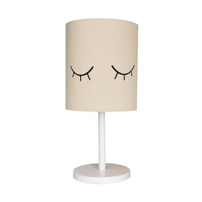 Abajur Infantil Olhinho Base Branca Cúpula 20X43 Cru