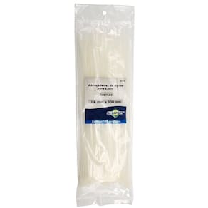 Abracadeira Nylon 3.6mm x 300mm Branca com 100 unidades