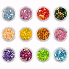 Kit 12 Borboletas Encapsulada Decoração Unhas Gel Colorido