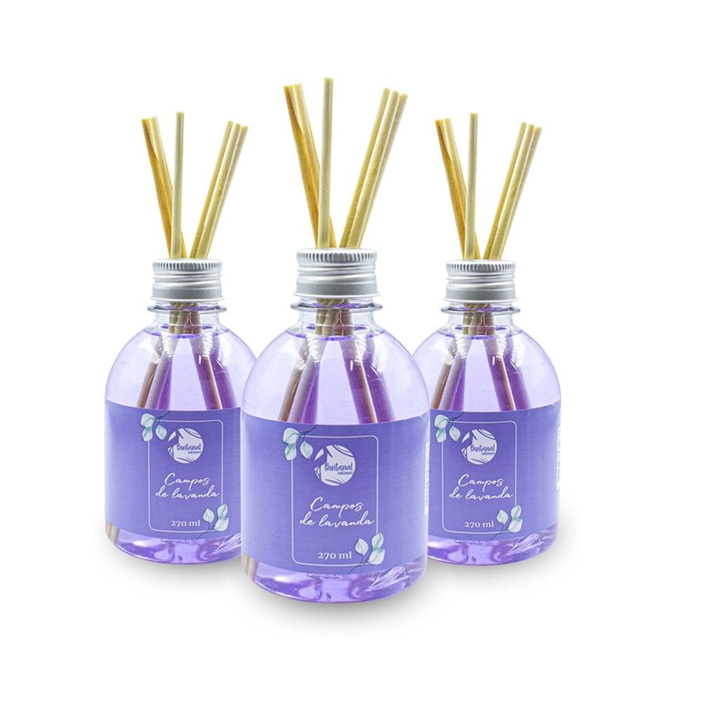Kit 3 Aromatizador Campos Lavanda Pantanal Aromas 270ml