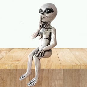 Escultura ET Alienigena Sentado 14,5 cm em Resina