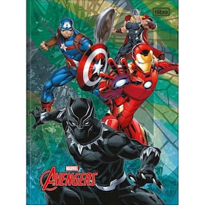 Caderno Brochura Grande CD Unviersitário Avengers (Vingadores) 48 Folhas - Tilibra