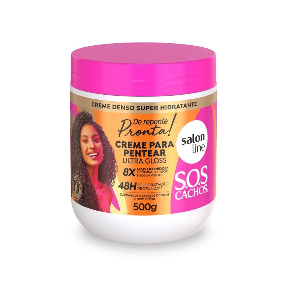 Creme Pentear Ultra Gloss Cachos Definidos 500g Salon Line