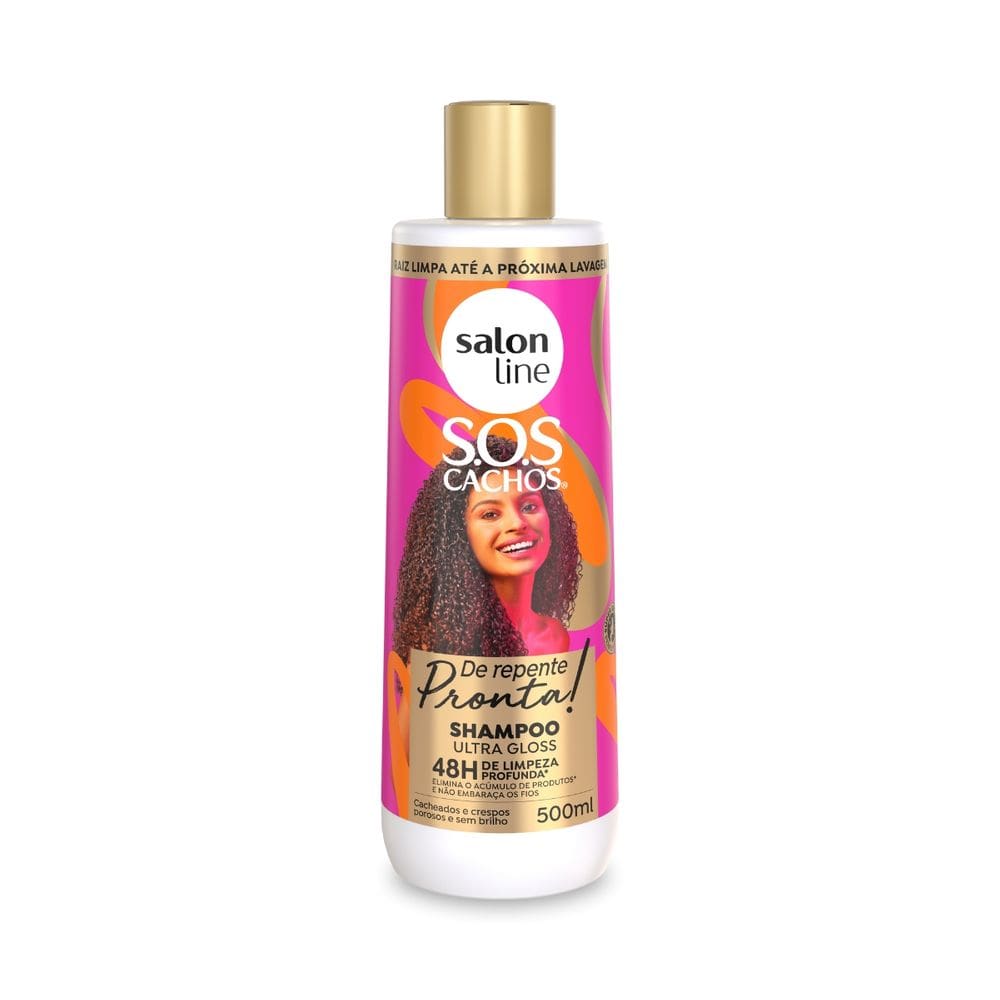 Shampoo Ultra Gloss SOS Cachos Framboesa 500ml, Salon Line