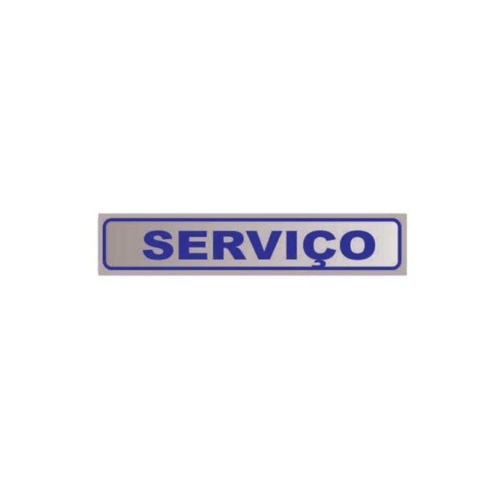 Placa De Aviso Sinalização Portas Serviço 25Cmx5Cm