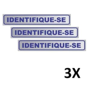 Kit 3 Placa De Sinalização Portas Identifique-Se 25Cmx5Cm