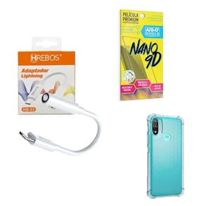 Capinha Motorola E20 + Adaptador P2 P Tipo C + Película 9D