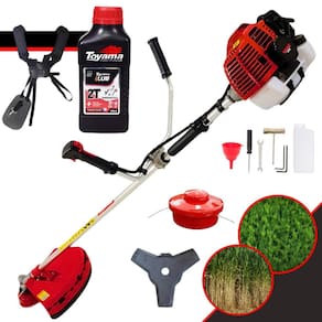 Roçadeira Robusta Kawashima KW43-L À Gasolina Motor 2T 43cc 1,7HP Cortador de Grama Profissional C/ Faca 3 Pontas e Carretel + Óleo Toyama